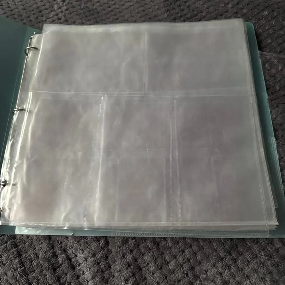 Clear plastic binder with 3 ring binder with inserts for scrapbooking